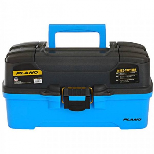 Plano 3-Tray Tackle Box with Dual Top Access - Smoke and Bright Blue