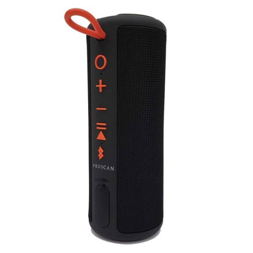 Proscan Rubber-Finish BT Spkr Blk - Portable Bluetooth Waterproof Rechargeable Speaker