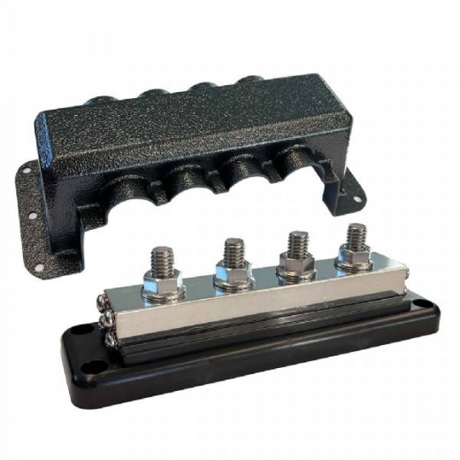 Victron Energy Victron Busbar 600A 4P & Cover 4X 3/8 Plus 4X M8 Terminals