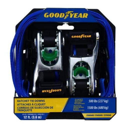 Goodyear 12Ft 500 Lb Ratchet Tie Down