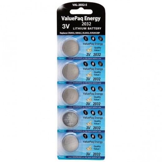 Dantona Valuepaq Energy 2032 Lithium Coin Cell Batteries, 5 Pk