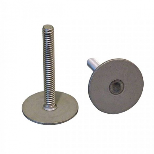 Weld Mount Stainless Steel Stud 1.25Inch Base 1/4 X 20 Thread 0.75Inch Tall - 100 Pack