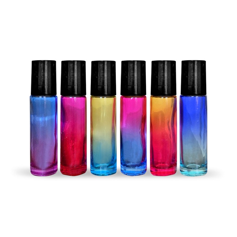 10 ml Ombre Glass Roller Bottles with Stainless Steel Roll On Inserts