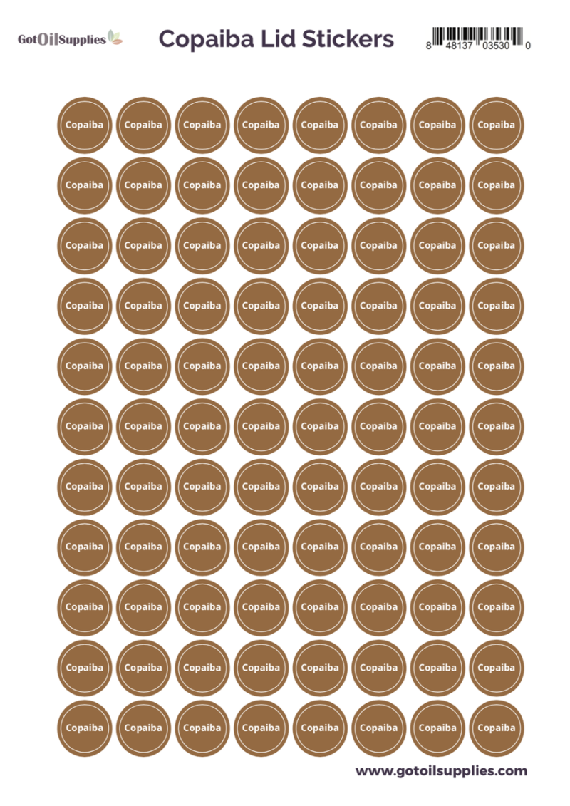 Copaiba Yl Lid Stickers