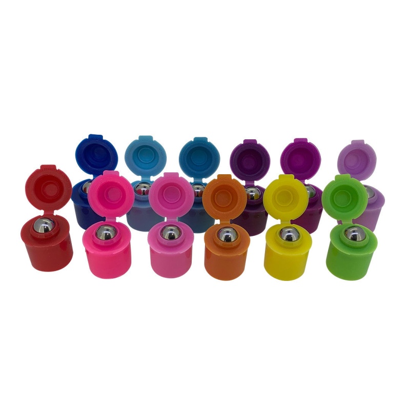 Color Flip Lids For 10Ml Roller Bottles (12-Pack)