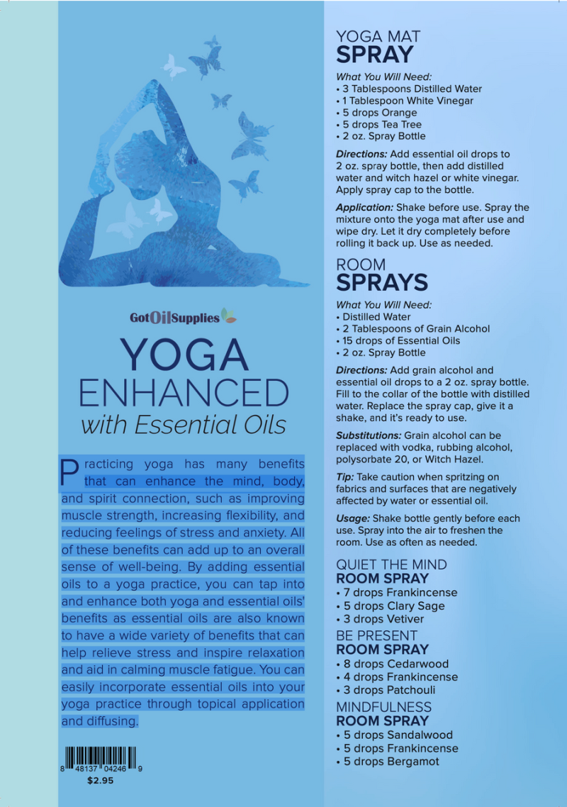 Yoga With Essential Oils Recipes (12 Sheets)