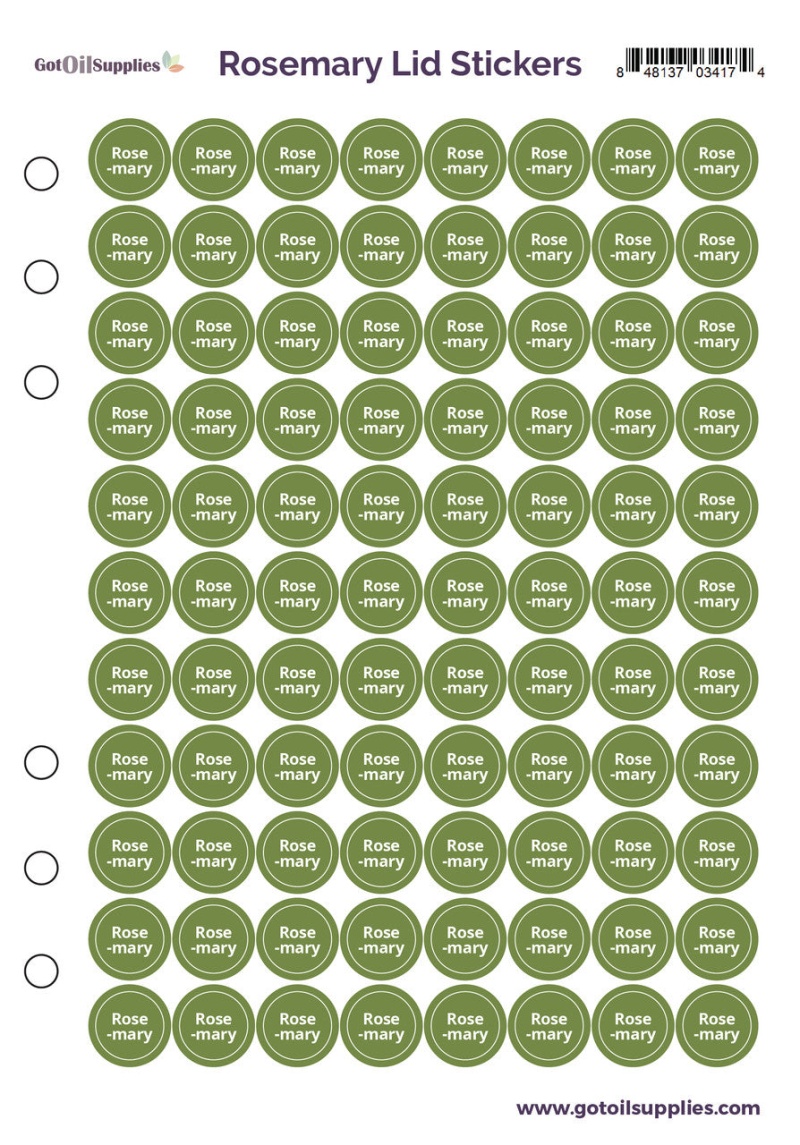 Rosemary dōTerra Lid Stickers