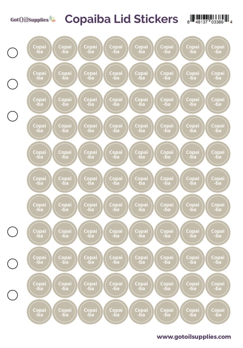 Copaiba dōTerra Lid Stickers