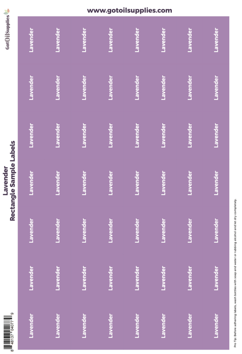Lavender Rectangle Labels