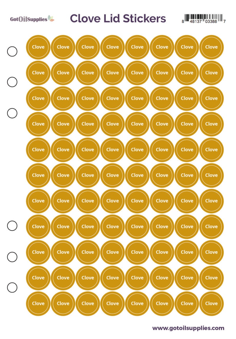 Clove dōTerra Lid Stickers