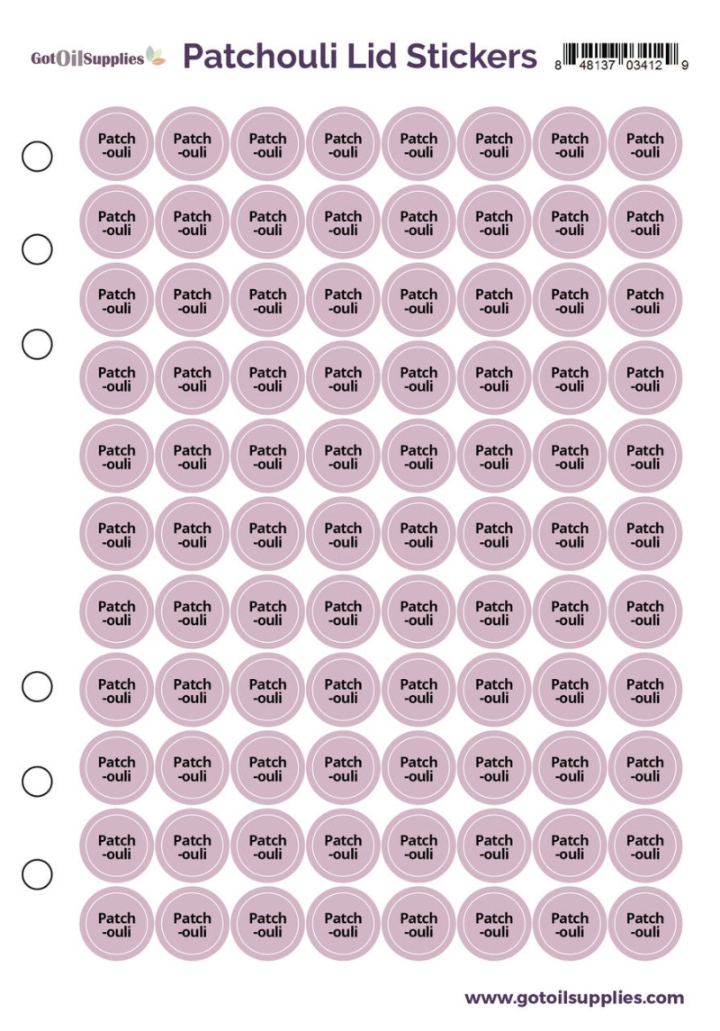 Patchouli dōTERRA Lid Stickers