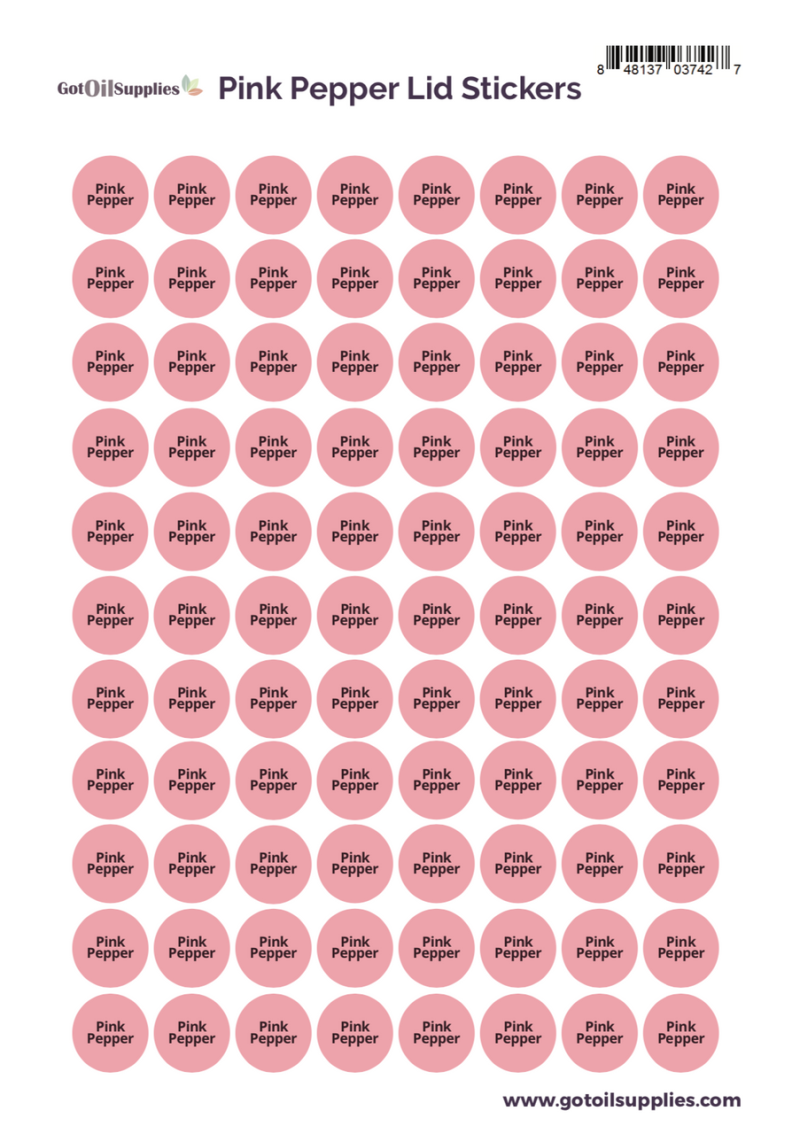 Pink Pepper dōTERRA Lid Stickers