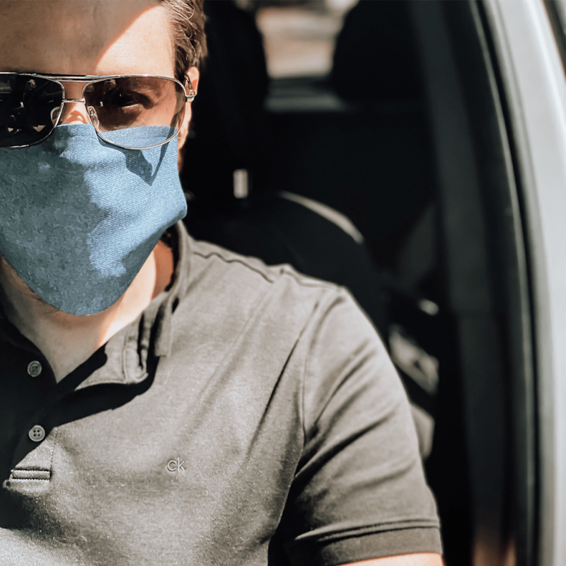 Blue Jeans Print Cloth Face Mask With Disposable Pm2.5 Filter