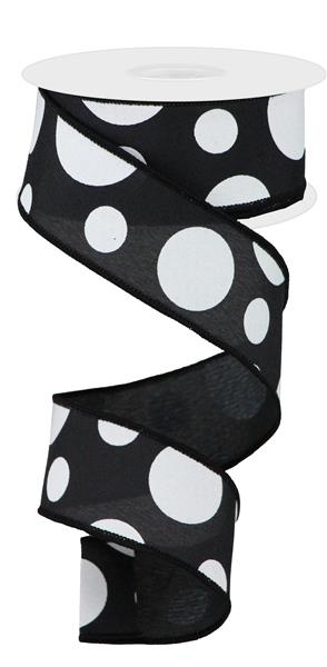 1.5"X10yd Giant Three Size Dot - Black And White