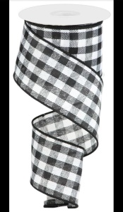 2.5 inch Gingham Check Ribbon: Black, White (10 Yards) RG01049L6