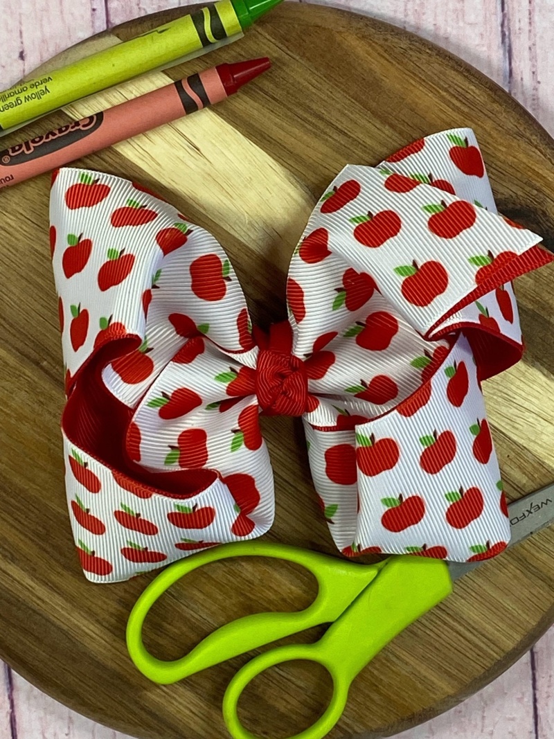 Classic Double Layer Apple Hair Bow | Clip Or Headband