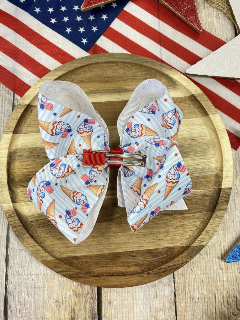 American Ice Cream Cones Hair Bow | Clip Or Headband