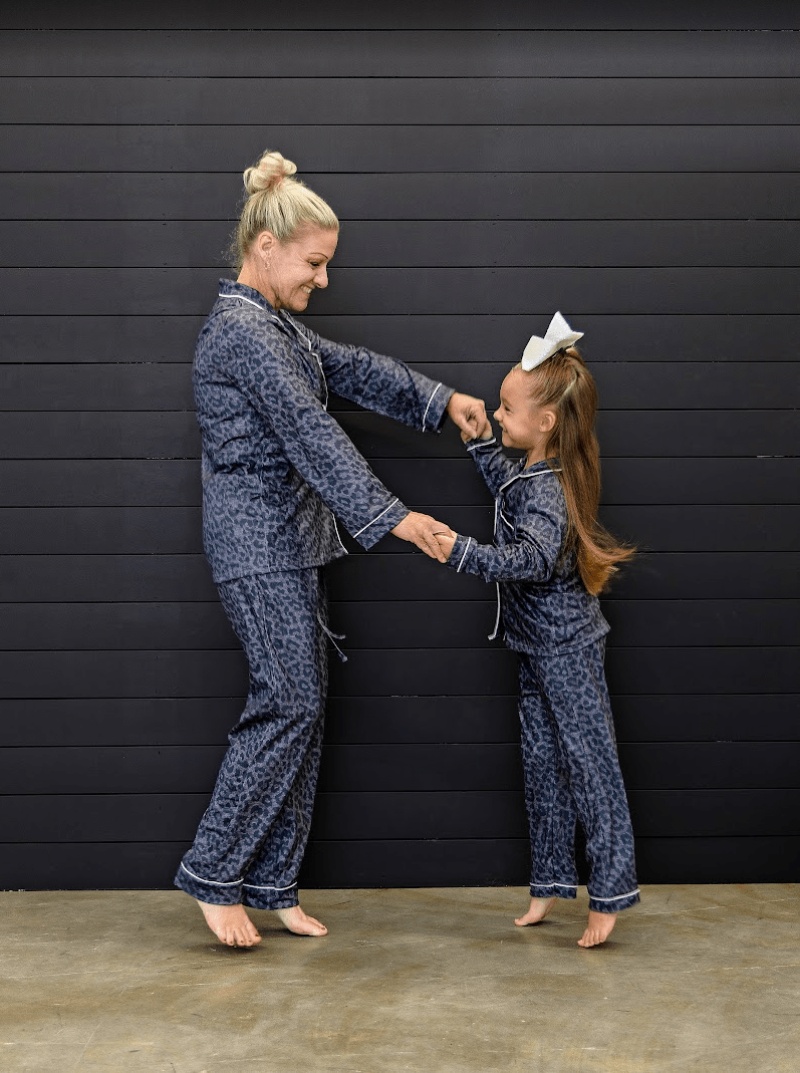 Mommy & Me Black Animal Print Pajamas