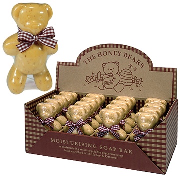 Teddy Bear Shape Soaps - Honey/Oatmeal Fragrance 4.6 Oz