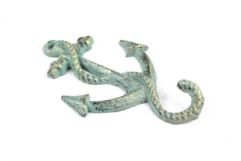Antique Bronze Cast Iron Anchor Hook 5"
