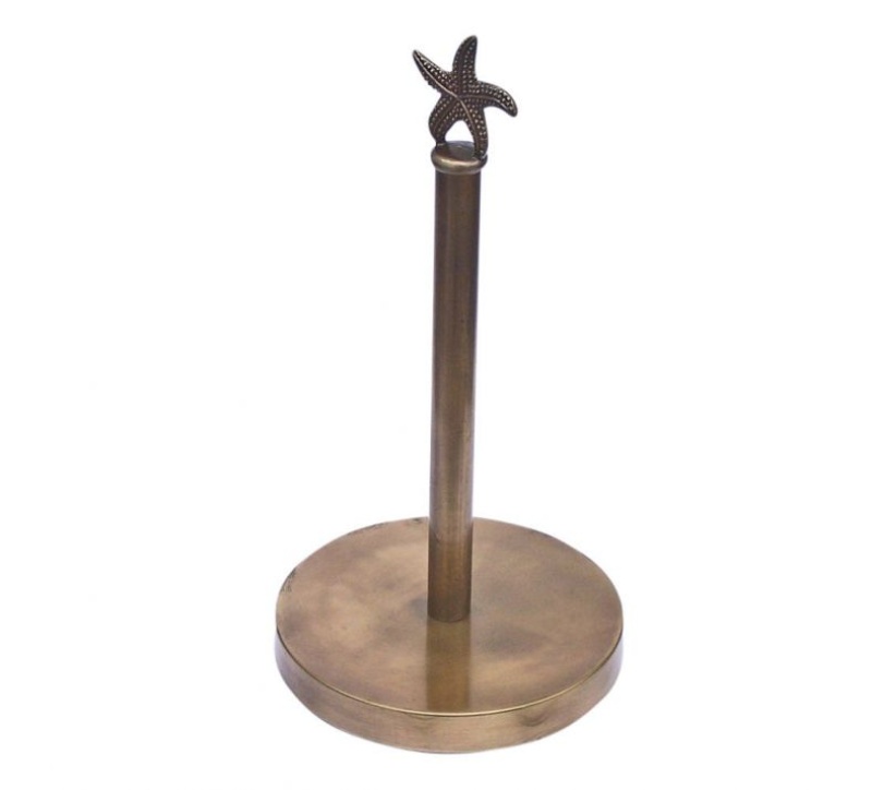 Antique Brass Starfish Extra Toilet Paper Stand 16"