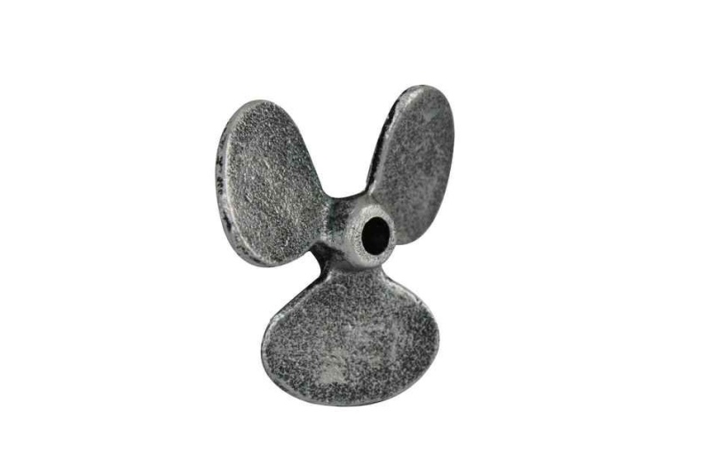 Antique Silver Cast Iron Propeller Paperweight 4"