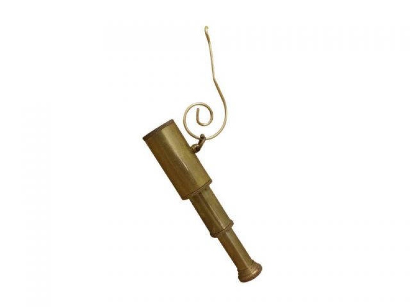 Antique Brass Telescope Christmas Ornament 5"