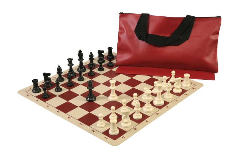 Superior Chess Set Combination With Silicone Chess Board - Single Weighted Regulation Pieces | Silicone Chess Board | Superior Bag