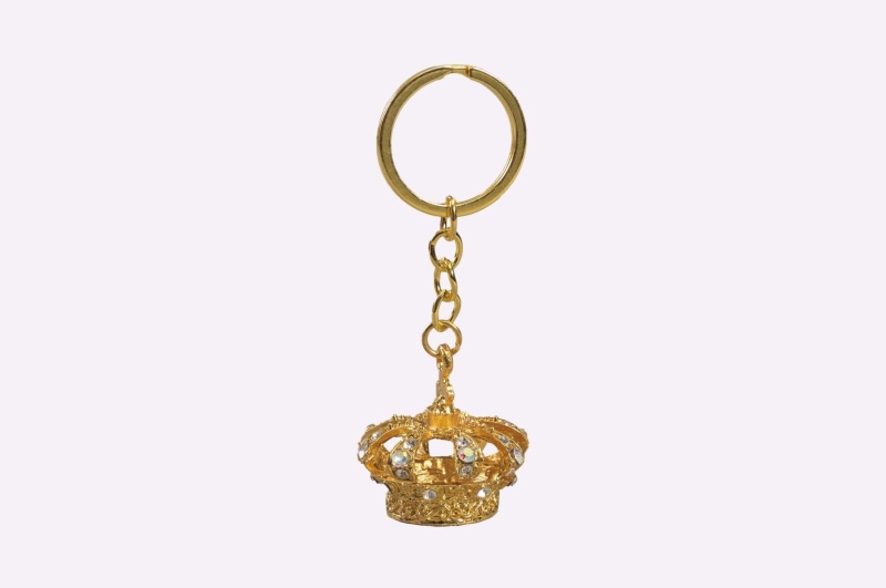 King's Crown Metal Keychain - Gold
