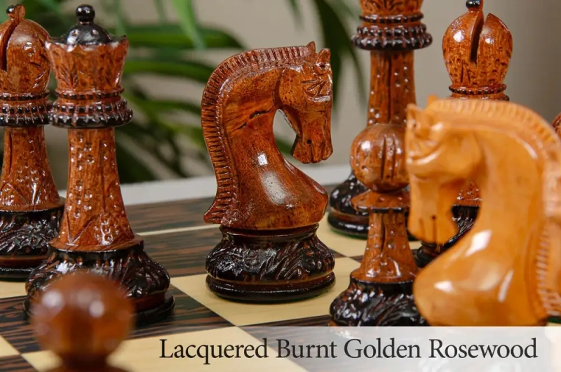 Leningrad Series 4 Luxury Staunton Chess Set in Lacquered Burnt