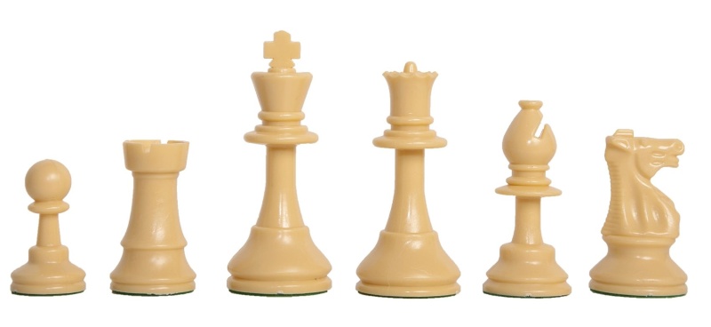 Solid Regulation Plastic Chess Pieces - 3.75" King
