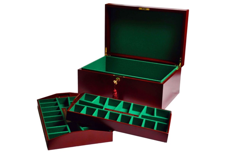 The House Of Staunton *New* Fitted Coffer Chess Box - Red Burl