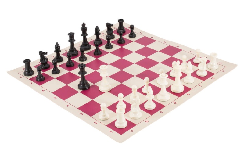 Regulation Tournament Chess Pieces And Chess Board Combo - Single Weighted