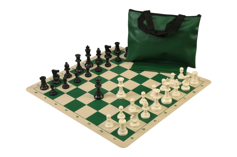 Standard Chess Set Combination With Silicone Chess Board - Single Weighted Regulation Pieces | Silicone Chess Board | Standard Bag