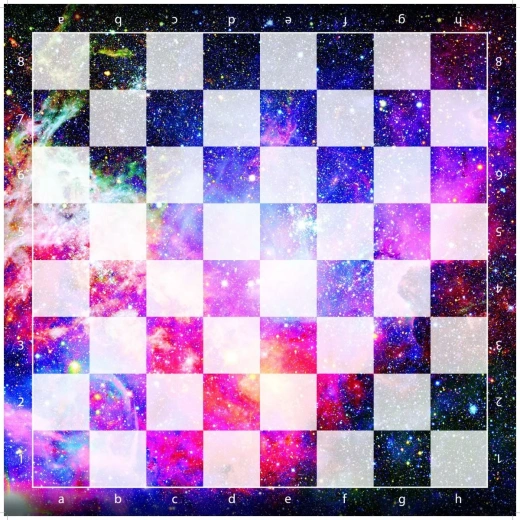 Space Nebula Full Color Thin Mousepad Chess Board