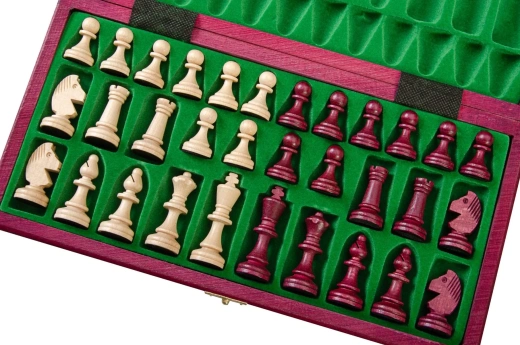 The Large Burgundy Magnetic Chess Set