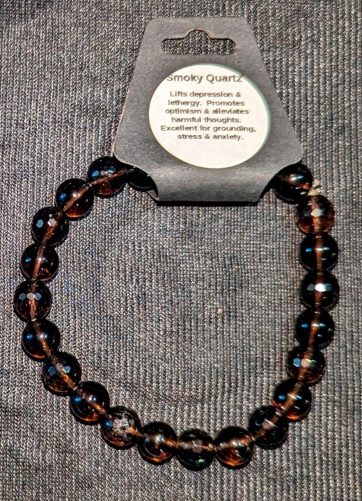 Smoky Quartz Crystal Bracelet (8mm Beads)