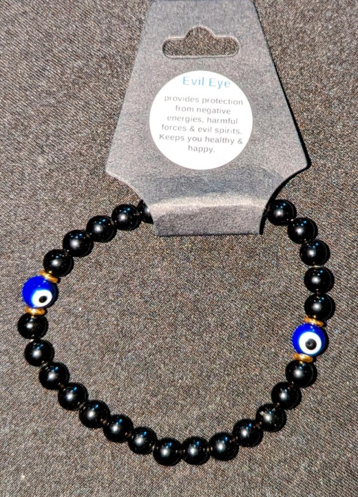 Evil Eye Tourmaline Bracelet (6Mm. Beads)