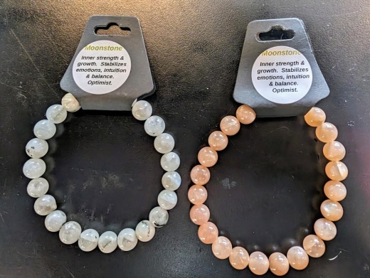 Moonstone Crystal Bracelets - 8 Mm. Beads for Inner Strength and Growth