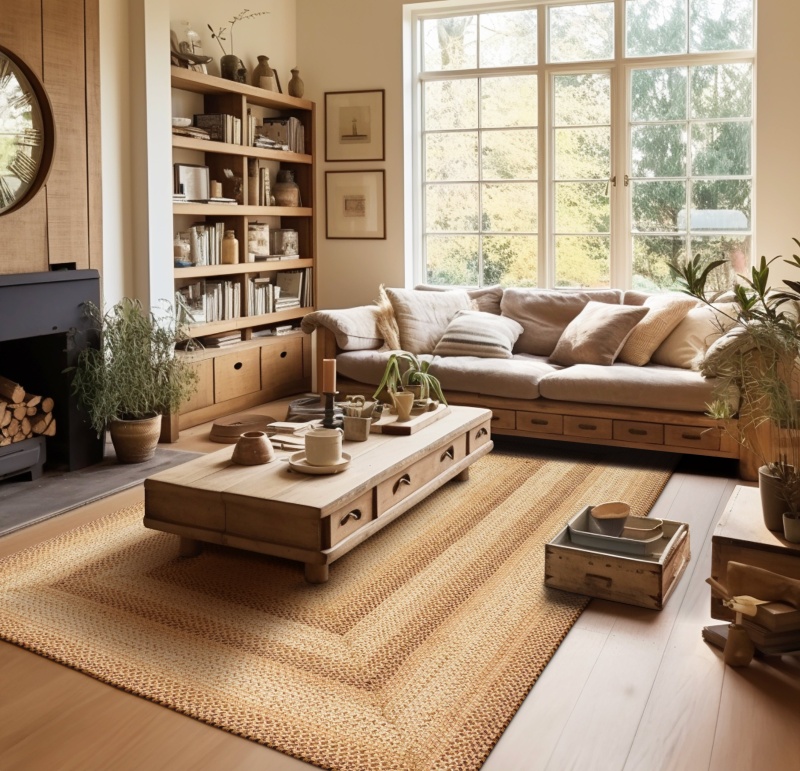Cookie Dough Brown Jute Braided Rug