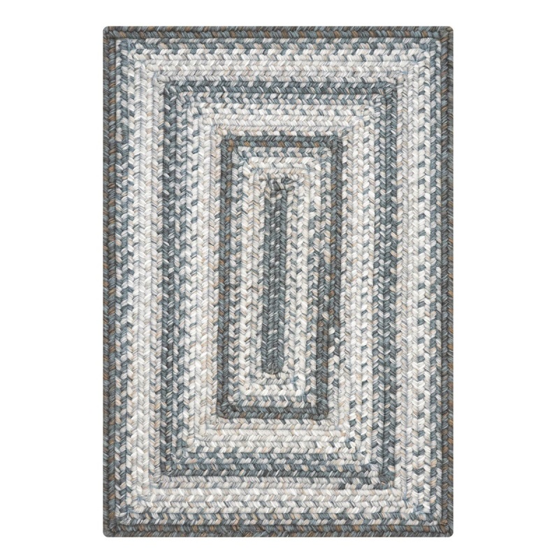 Graphite Grey Ultra Durable Small Braided Rugs In Set