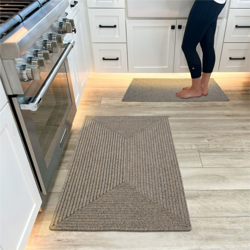 Smoke Grey Ultra Durable Braided Rectangular Rug