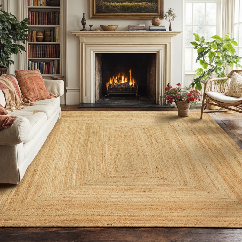George Natural Jute Braided Rectangular Rugs