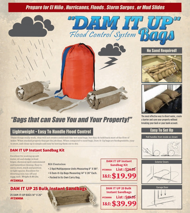 25 Dam It Up Instant Emergency Sandbags 14"X26" - Default Title