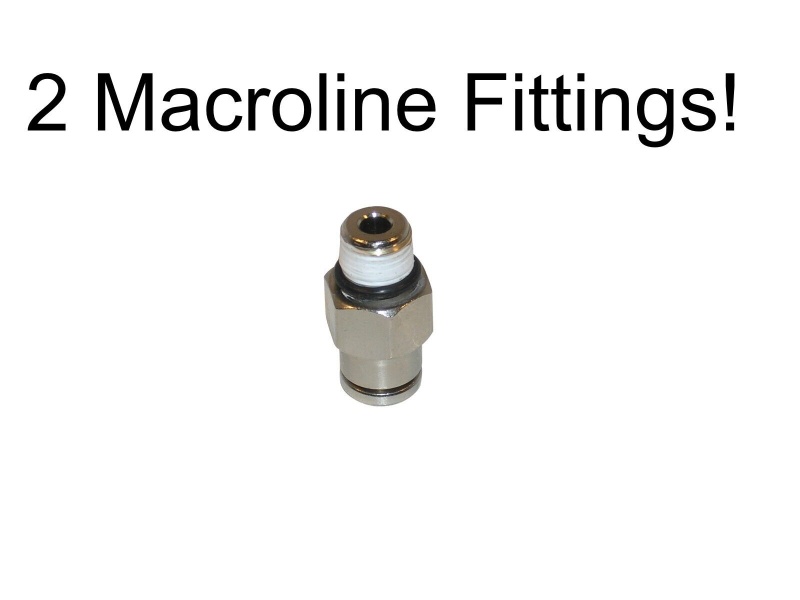2 Macroline Straight Fittings Standard 1/8" Npt