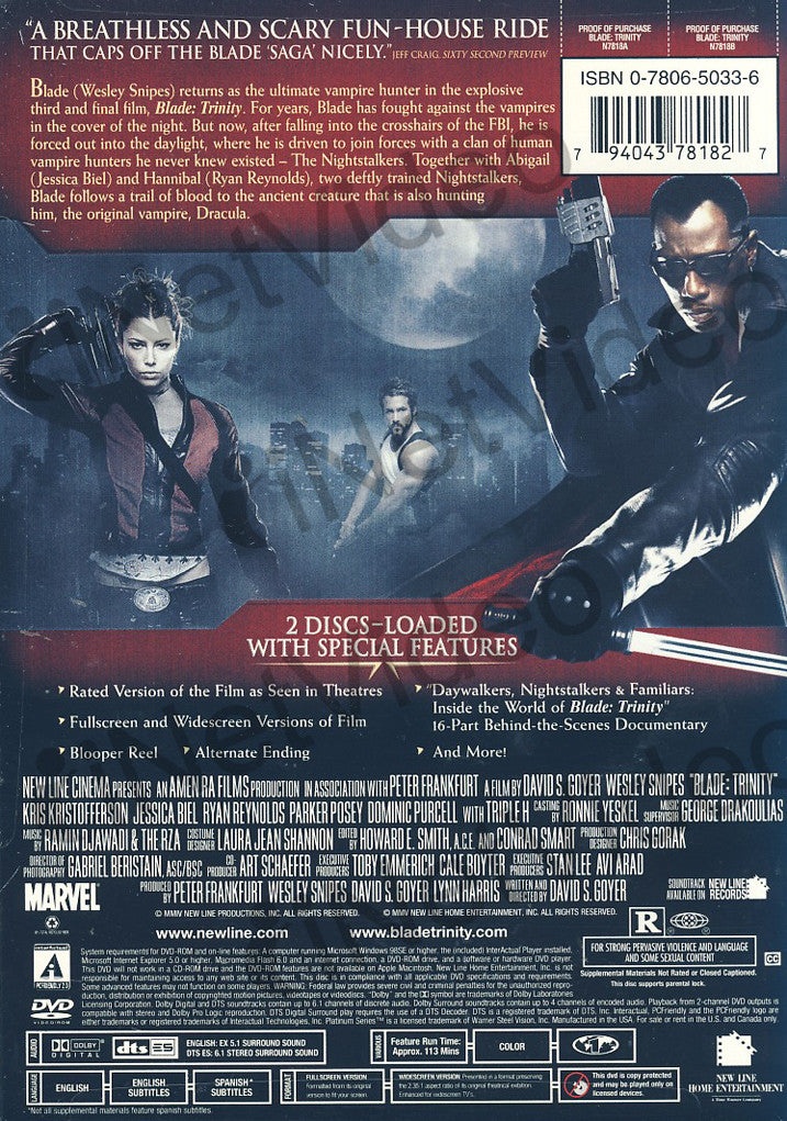 Blade - Trinity (2 Disc Full Screen And Widescreen)