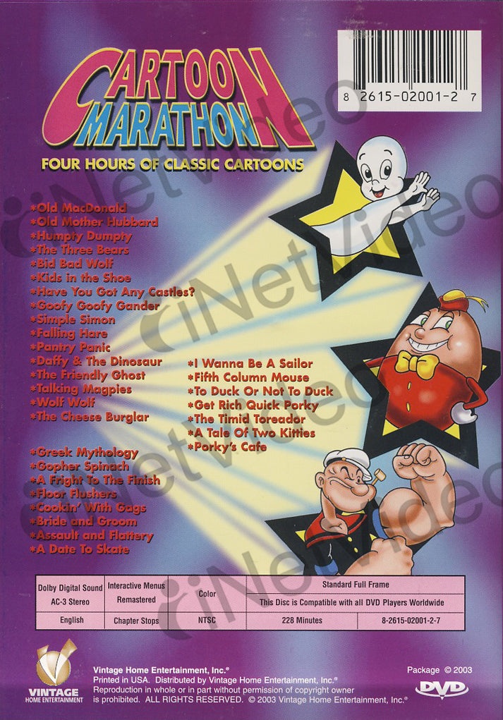 Cartoon Marathon, Vol. 1 (Popeye / Mighty Mouse / Casper / Humpty Dumpty / Heckyl & Jeckyl)