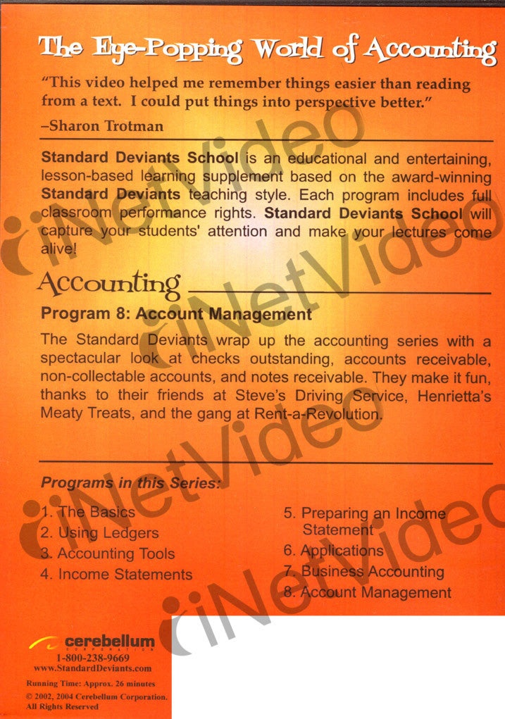 Standard Deviants School - Accounting - Program 8 - Account Management (Classroom Edition)