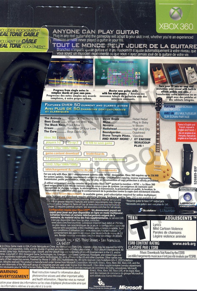 Rocksmith (Includes Real Tone Cable) (Xbox360)