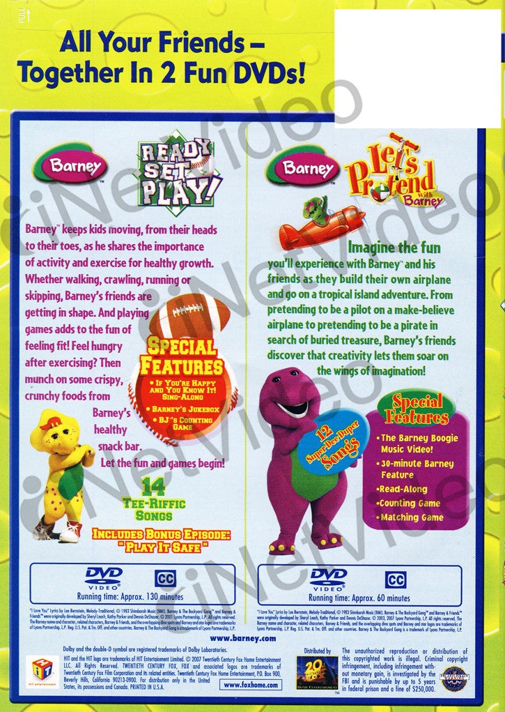 Barney (Ready Set Play!/Let's Pretend With Barney) (Double Feature)